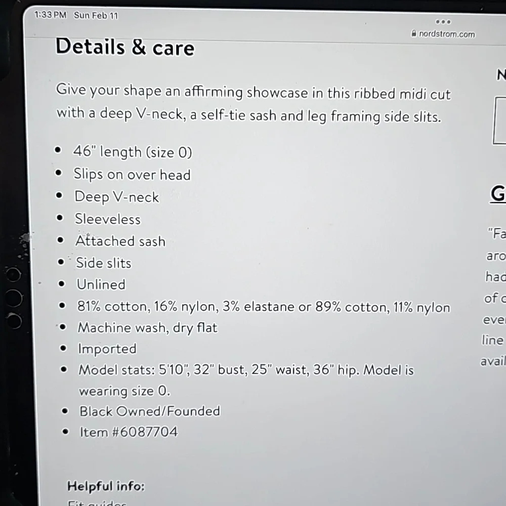 Good American Tie waist Midi Dress - Picture 3 of 5